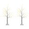 Costway Set of 2 Pre-lit White Twig Birch Tree Battery Powered 2FT for Christmas